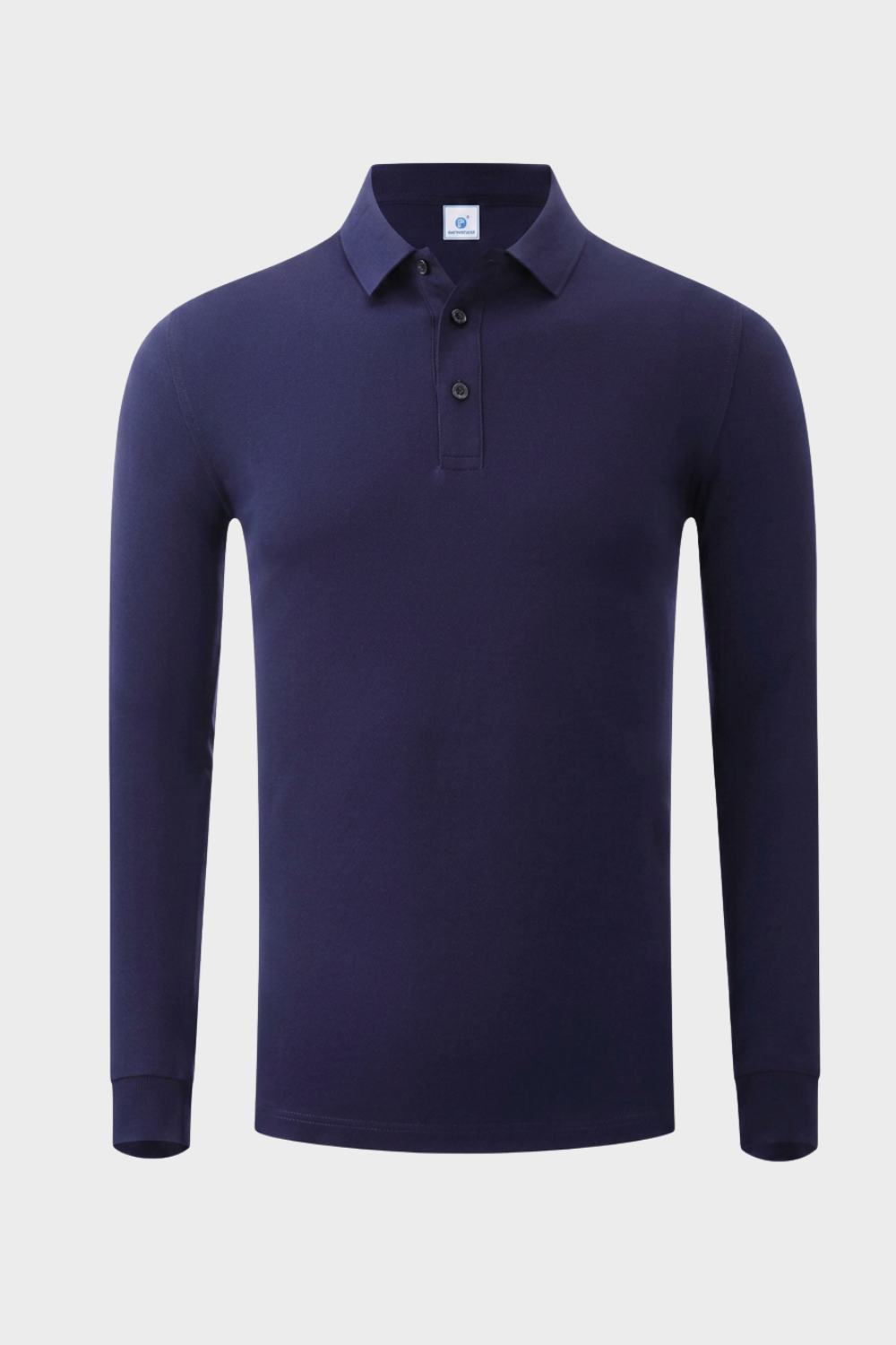 Men's Long Sleeve Polo Shirt with Buttons