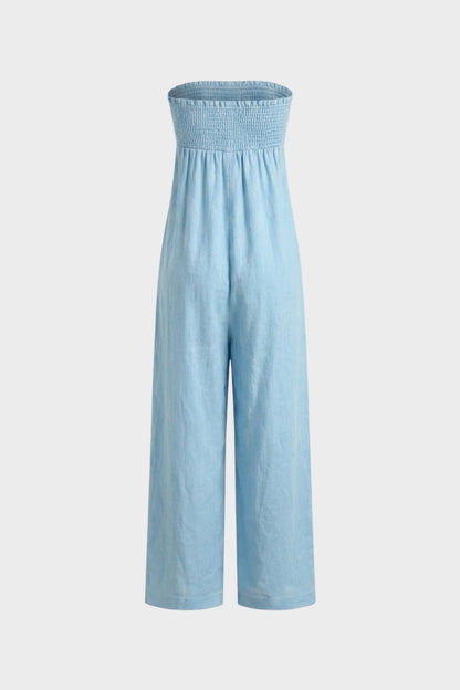 Women's Strapless Wide Leg Jumpsuit | Casual Style