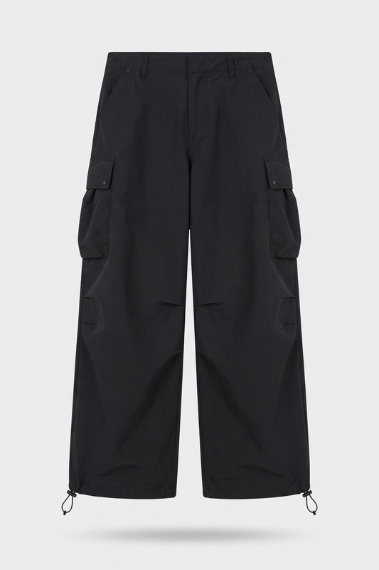 Men's Baggy Cargo Pants | Wide-Leg — Black — packshot