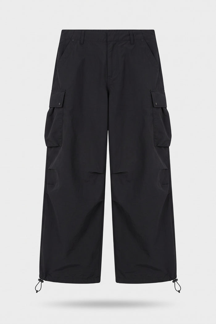 Men's Baggy Cargo Pants | Wide-Leg — Black — packshot