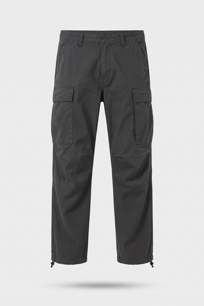 Men's Cargo Pants | Drawstring Ankle Cuffs — Black — packshot