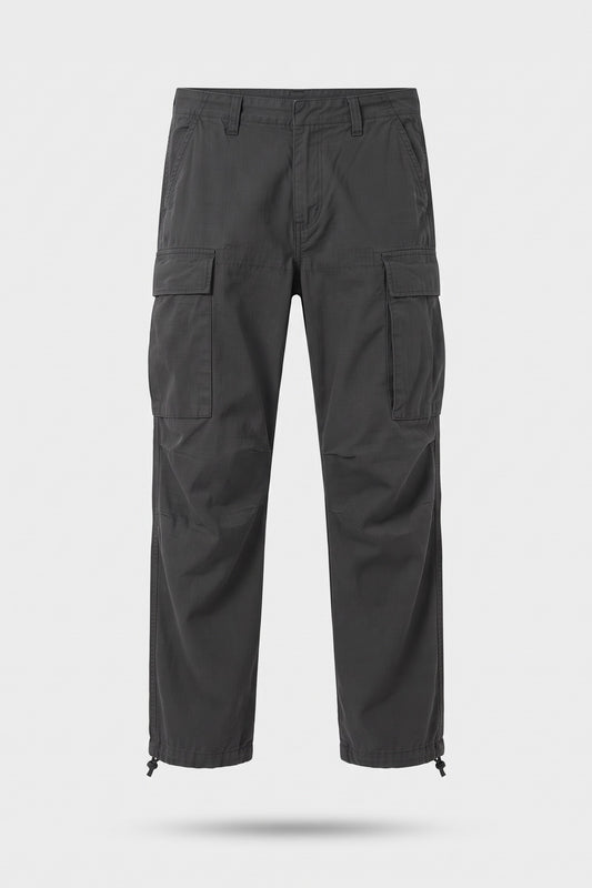 Men's Cargo Pants | Drawstring Ankle Cuffs — Black — packshot