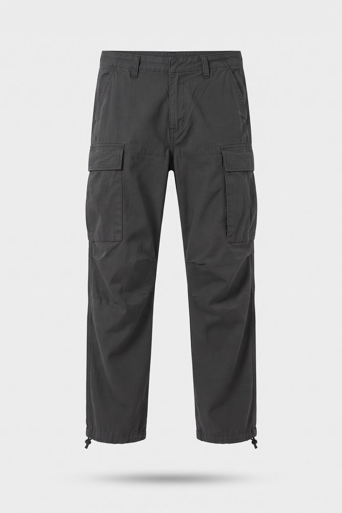 Men's Cargo Pants | Drawstring Ankle Cuffs — Black — packshot