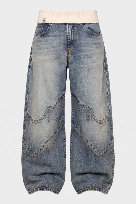 Women's Baggy Jeans | Wide-Leg Fit — Blue — packshot