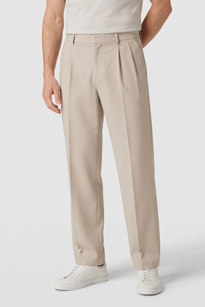Men's High-Waist Suit Trousers | Wide Leg — Cream — front view — on model
