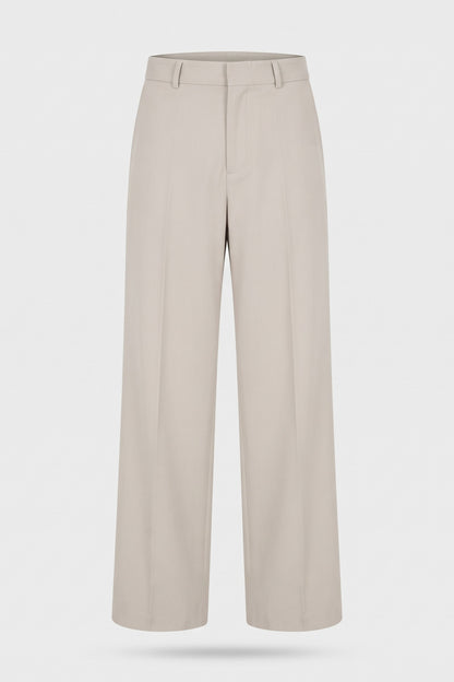 Men's High-Waist Suit Trousers | Wide Leg — Cream — packshot
