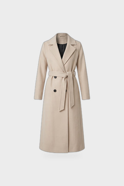 Women's Belted Coat | Double-Breasted — Cream — product view