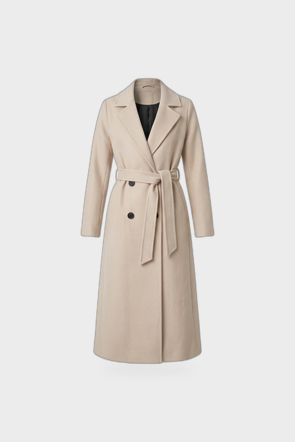 Women's Belted Coat | Double-Breasted — Cream — product view