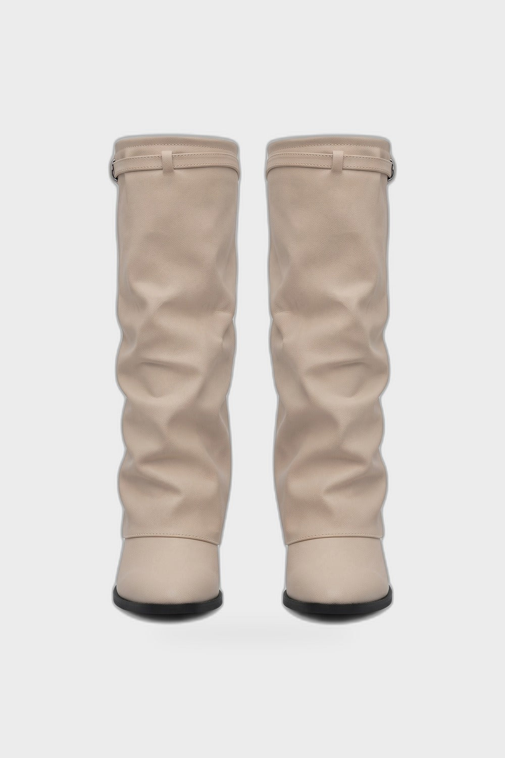 Women's Fold-Over Boots | Knee-High — Cream — product view