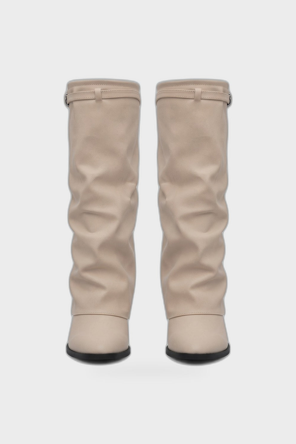 Women's Fold-Over Boots | Knee-High — Cream — product view