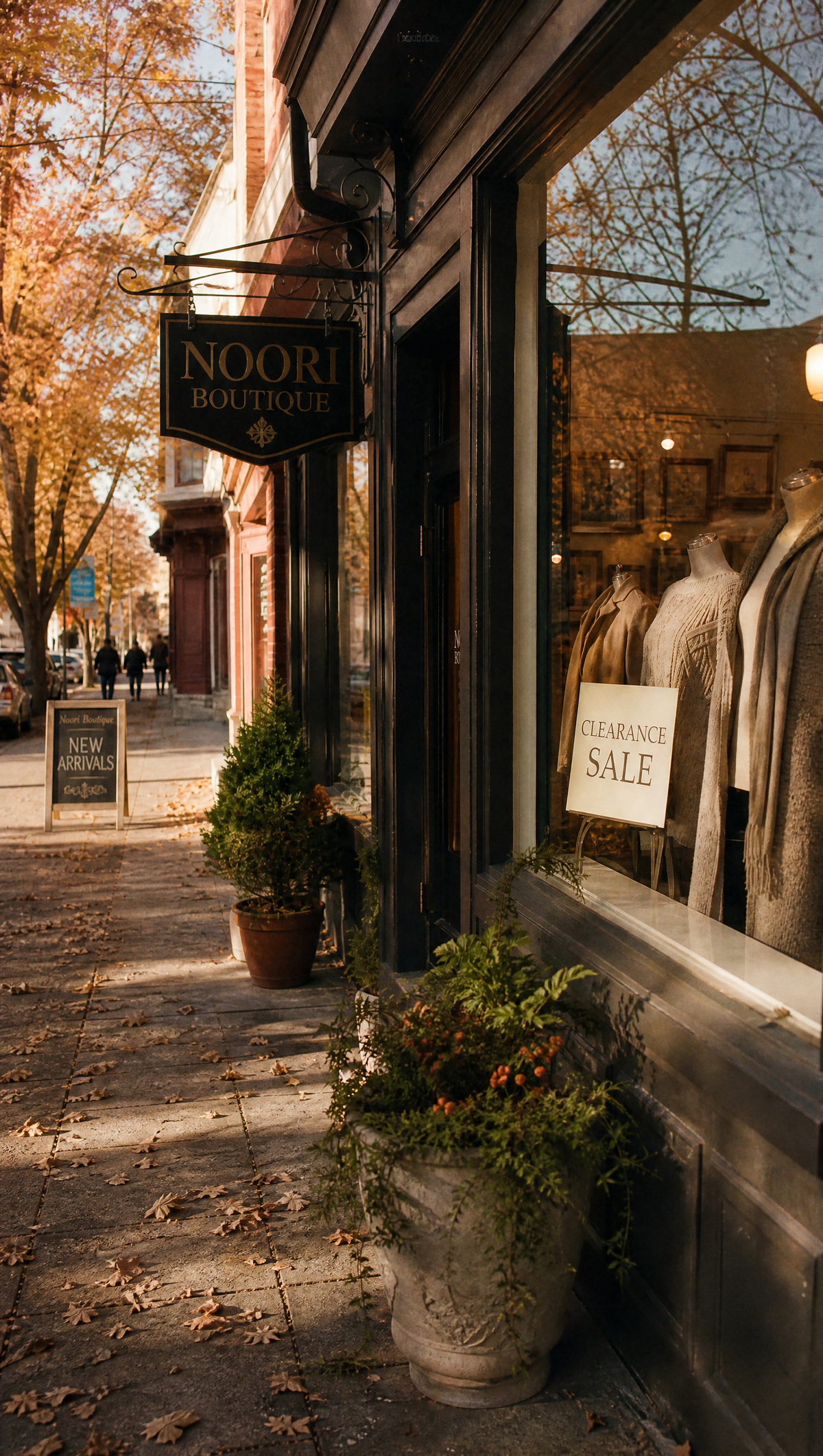 Noori Boutique storefront on Main Street