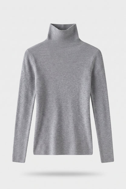 Women's Fitted Turtleneck Sweater | Ribbed — Gray — packshot
