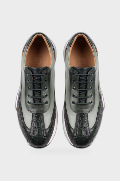 Men's Casual Sneaker | Croc Toe Sole — Green — product view