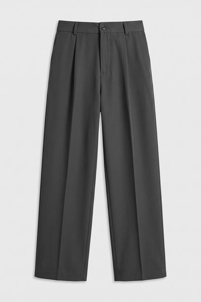 Men's High-Waist Suit Trousers | Wide Leg — Grey — packshot