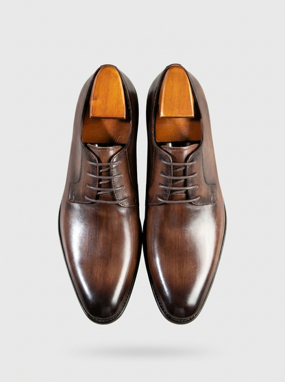 Men's Smooth Cap Leather Lace-Up Shoes