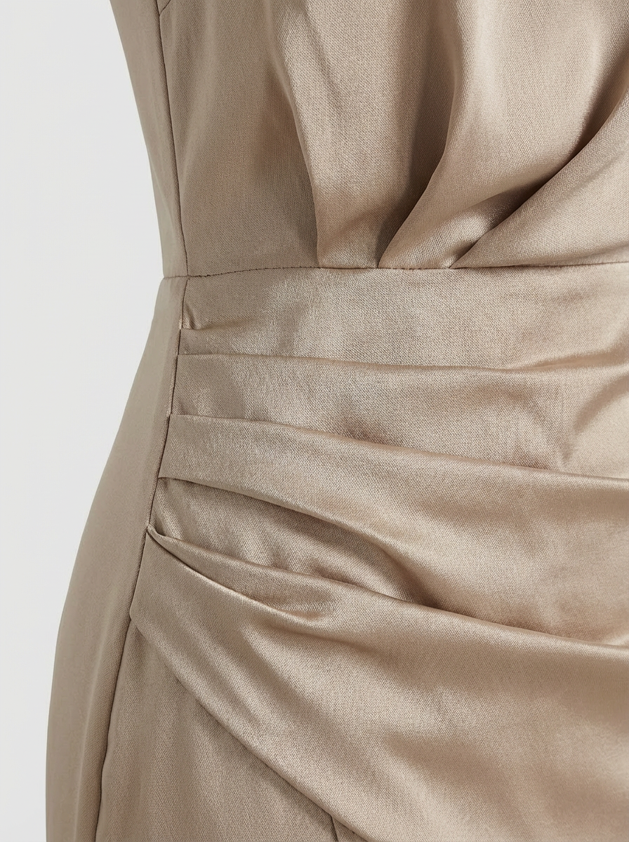 One-Shoulder Draped Midi Dress for Women