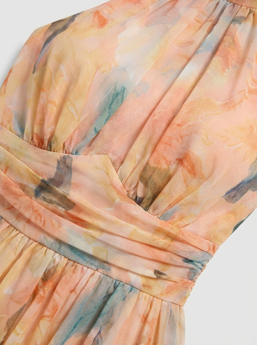 Floral Halter Neck Maxi Dress for Women