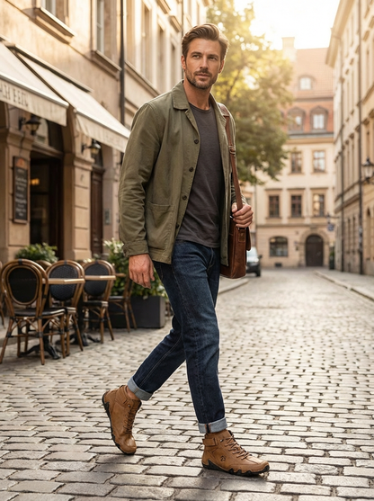 Men's Laced Sneakers with Profile Sole