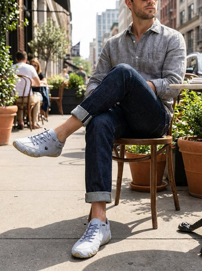 Men's Laced Sneakers with Profile Sole