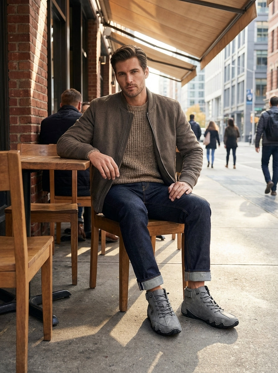 Men's Laced Sneakers with Profile Sole
