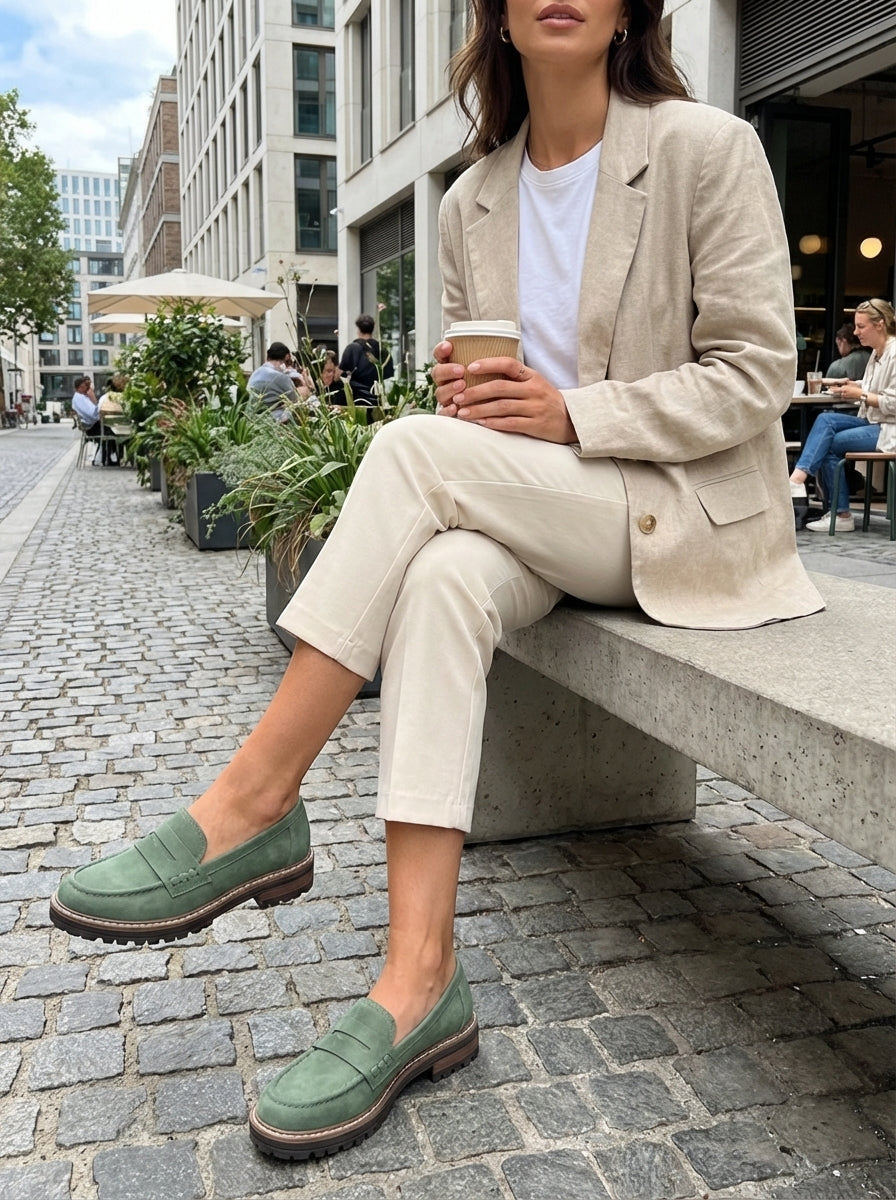 Women's Profile Sole Loafers with Decorative Tab