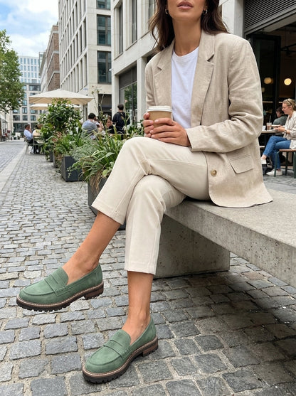 Women's Profile Sole Loafers with Decorative Tab