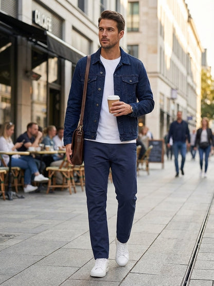 Men's Slim Fit Trousers with Pockets