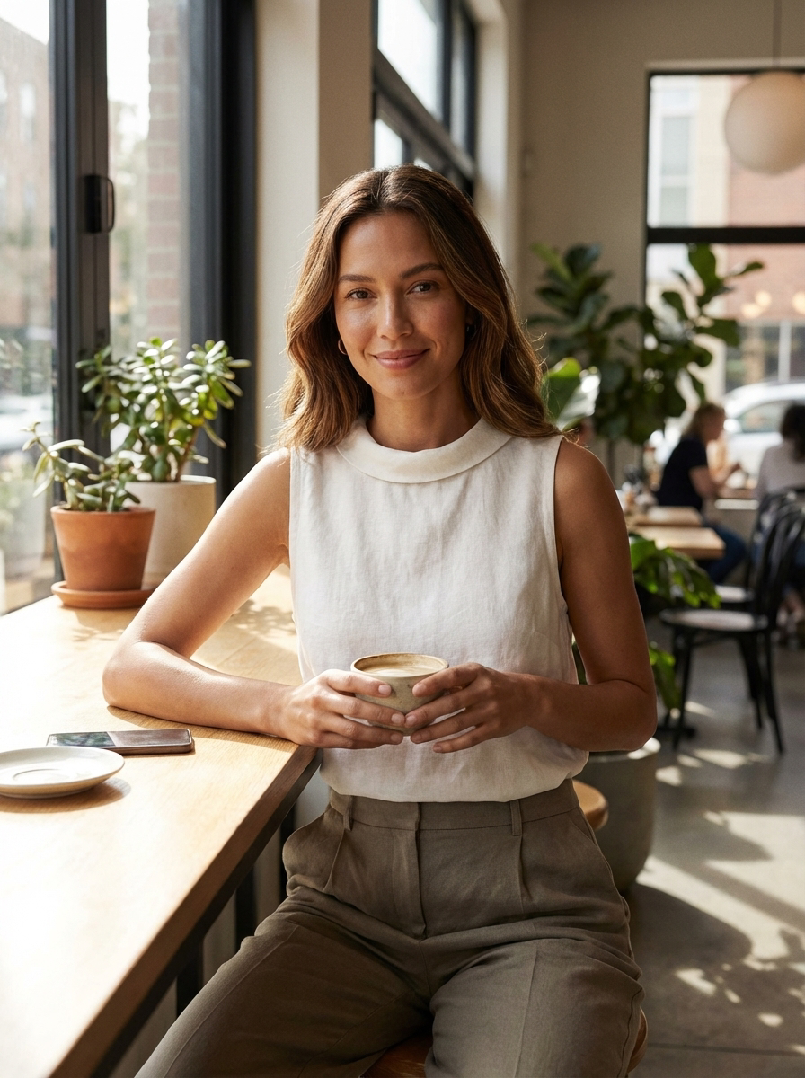 Women's Round Neck Sleeveless Blouse