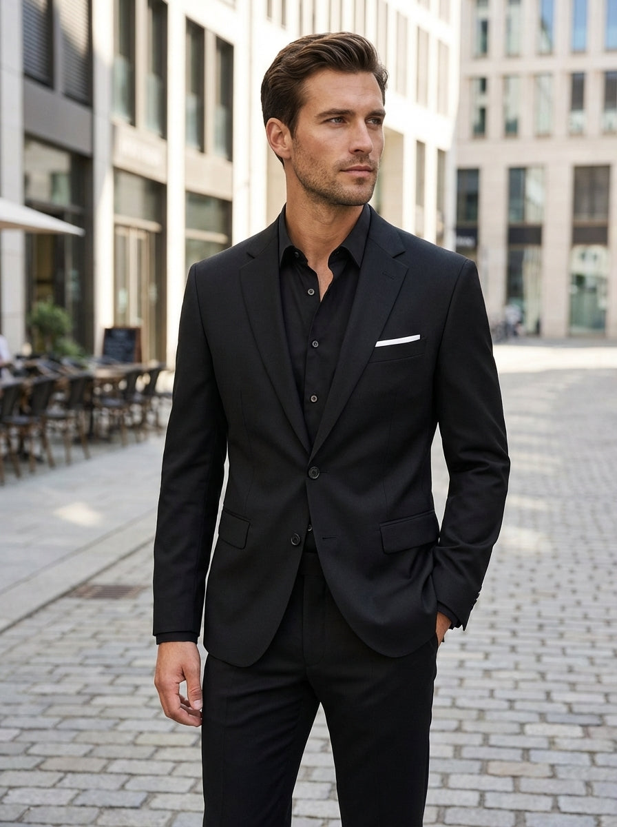Men's Slim Fit Two-Piece Suit with Notched Lapels