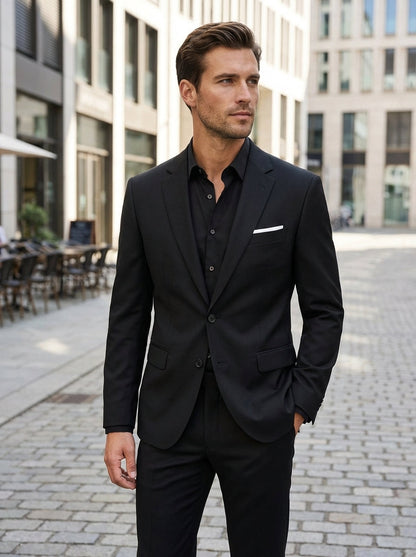 Men's Slim Fit Two-Piece Suit with Notched Lapels