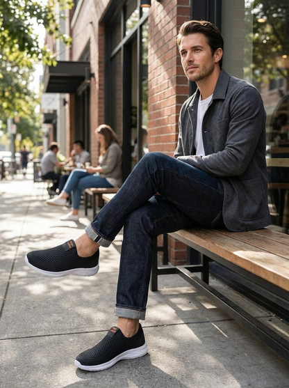Men's Mesh Slip-On Sneakers with Profile Sole