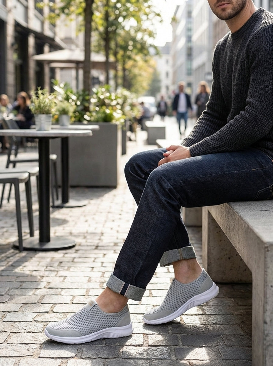 Men's Mesh Slip-On Sneakers with Profile Sole