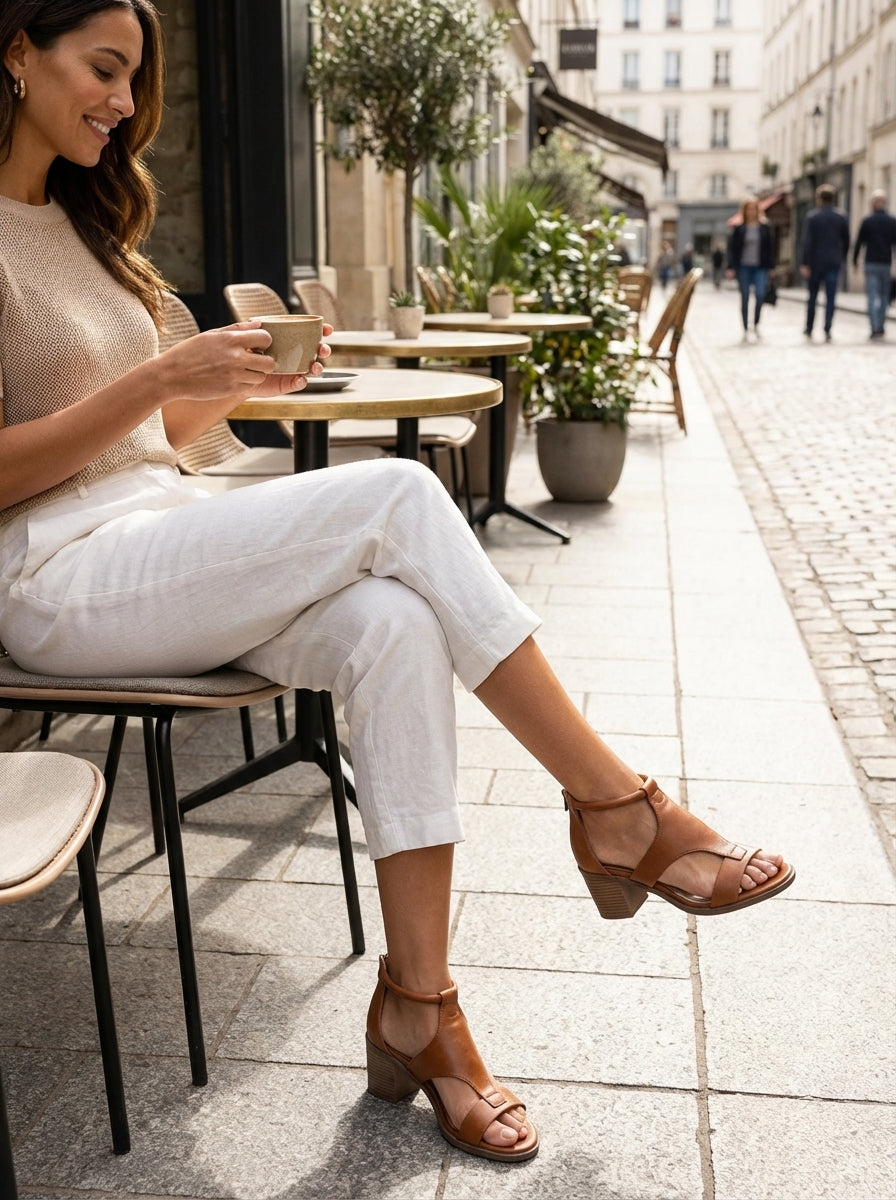 Women's Ankle Strap Block Heel Sandals