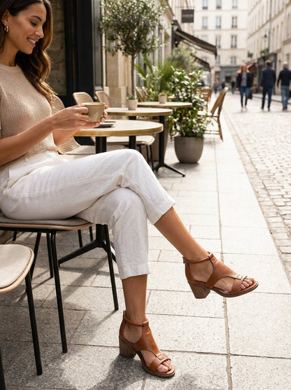 Women's Ankle Strap Block Heel Sandals