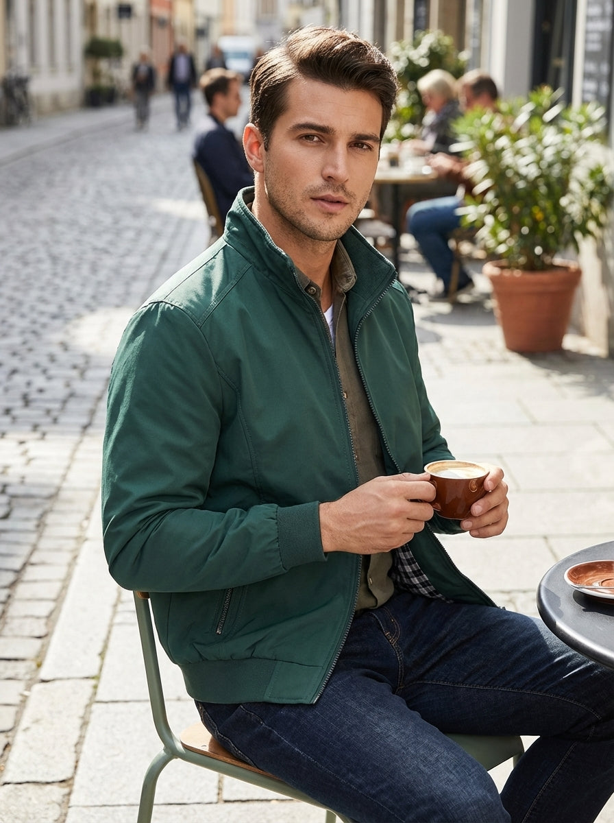 Men's Stand-Up Collar Zip Jacket