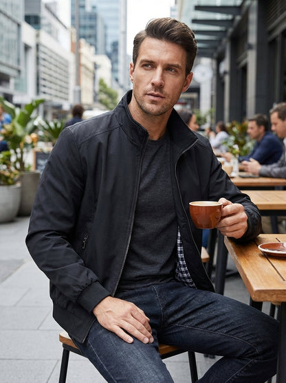 Men's Stand-Up Collar Zip Jacket