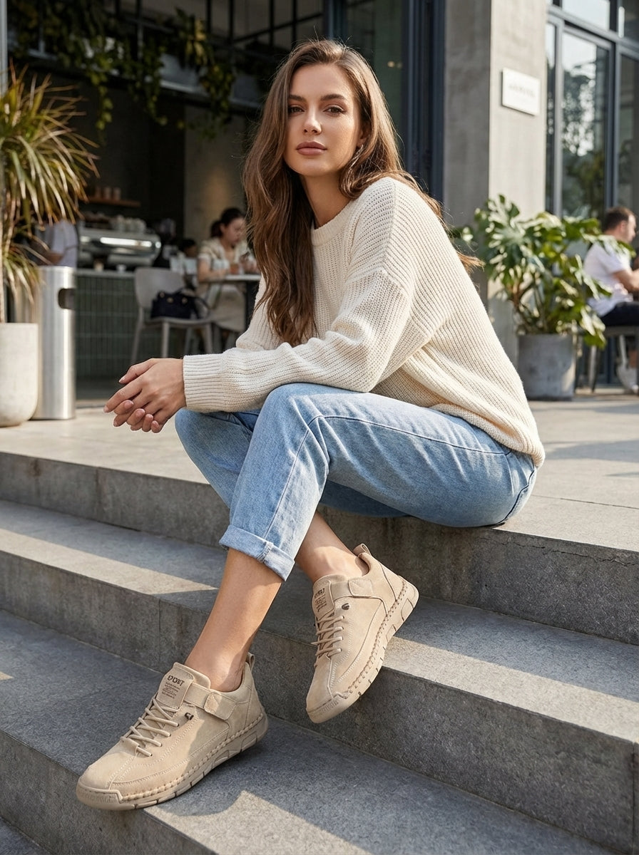 Women's Velcro and Lace Sneakers