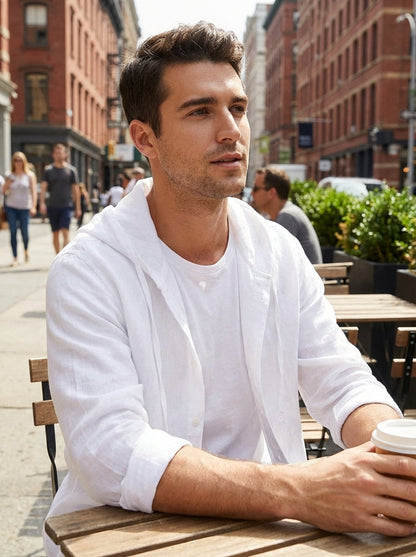 Men's Hooded Striped Shirt