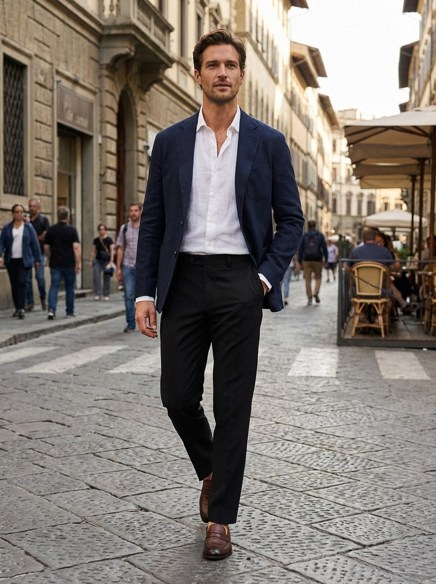 Slim Fit Men's Suit Trousers