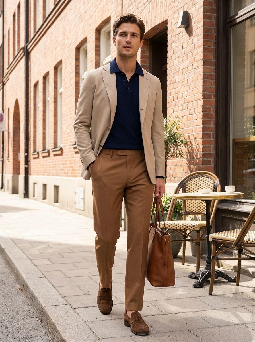 Slim Fit Men's Suit Trousers