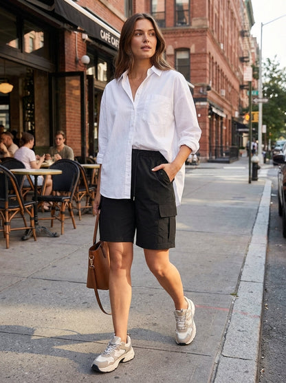 Women's Elasticated Waist Cargo Shorts