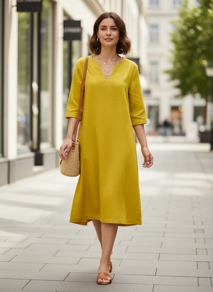 Women's V-Neck Short Sleeve Dress