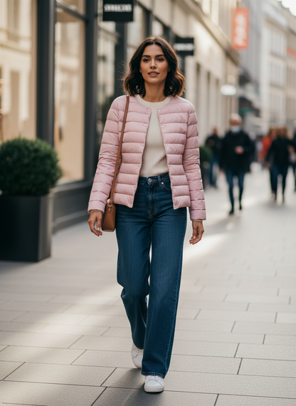 Lightweight Women's Quilted Jacket with Press Studs