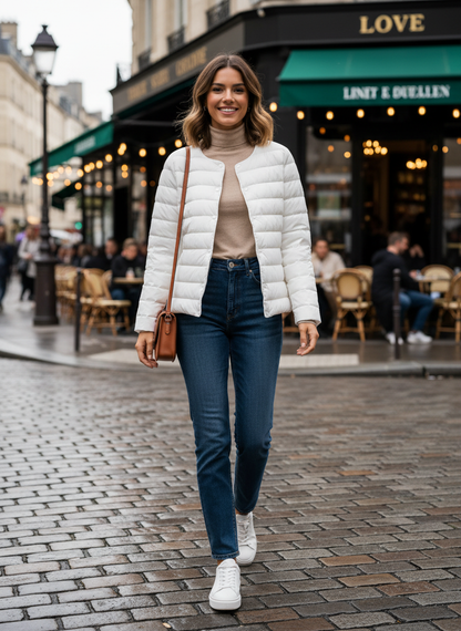 Lightweight Women's Quilted Jacket with Press Studs