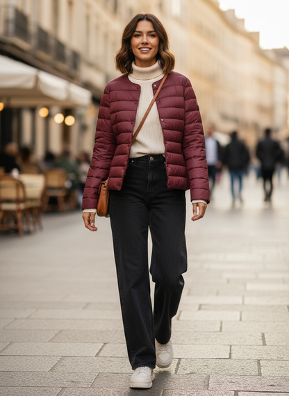 Lightweight Women's Quilted Jacket with Press Studs