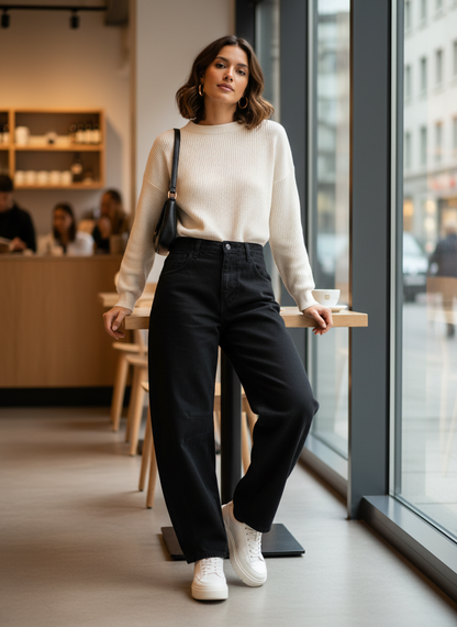 Women's High-Waisted Wide-Leg Jeans