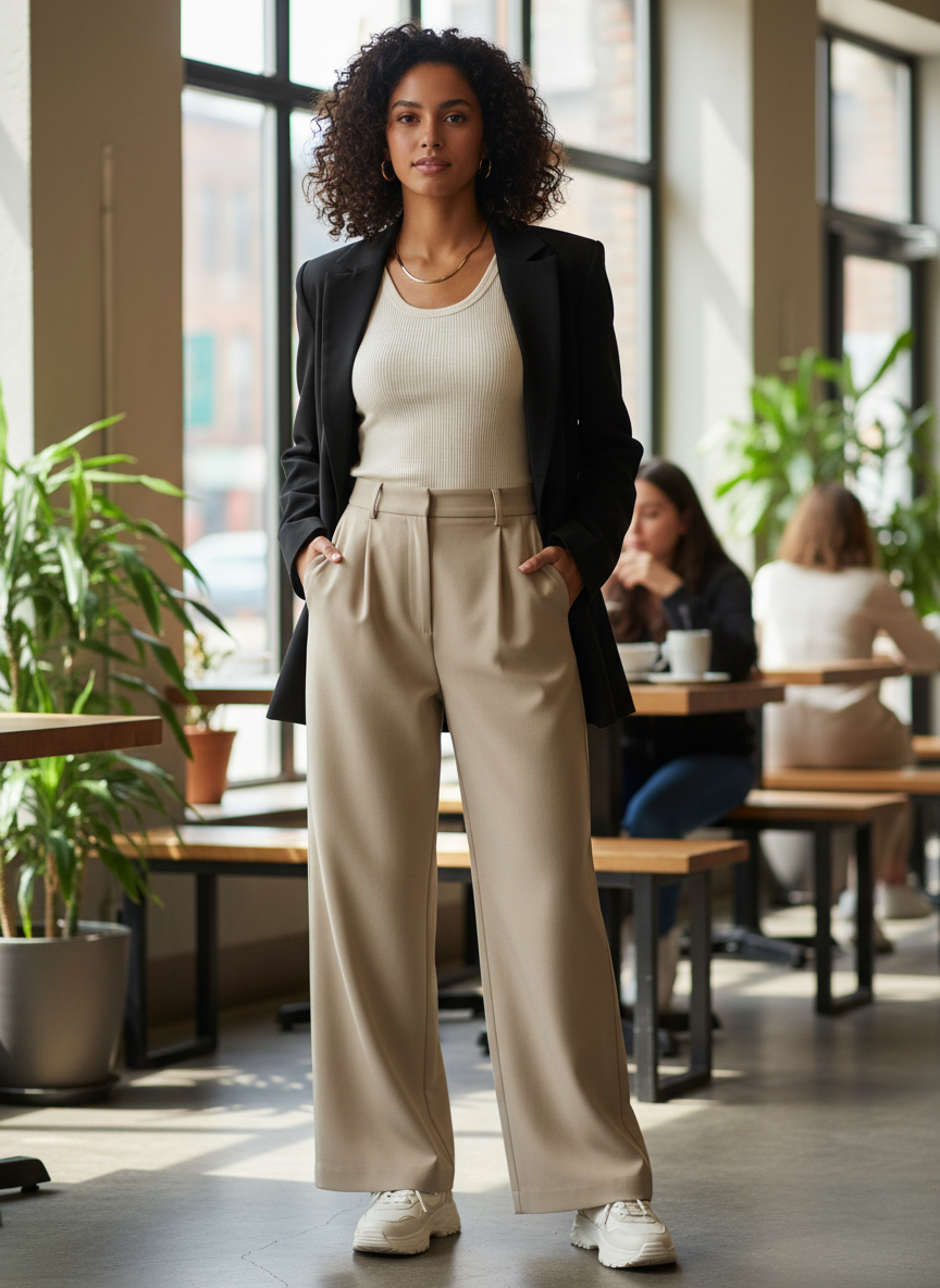 High-Waist Wide-Leg Trousers for Women