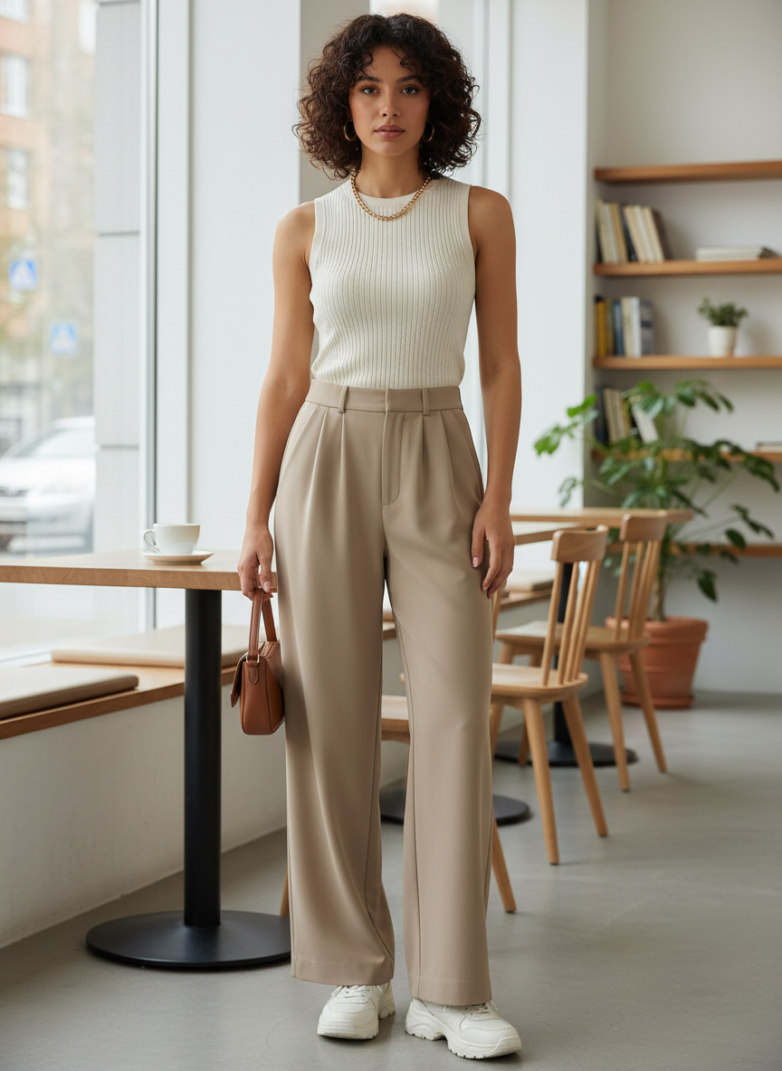 High-Waist Wide-Leg Trousers for Women