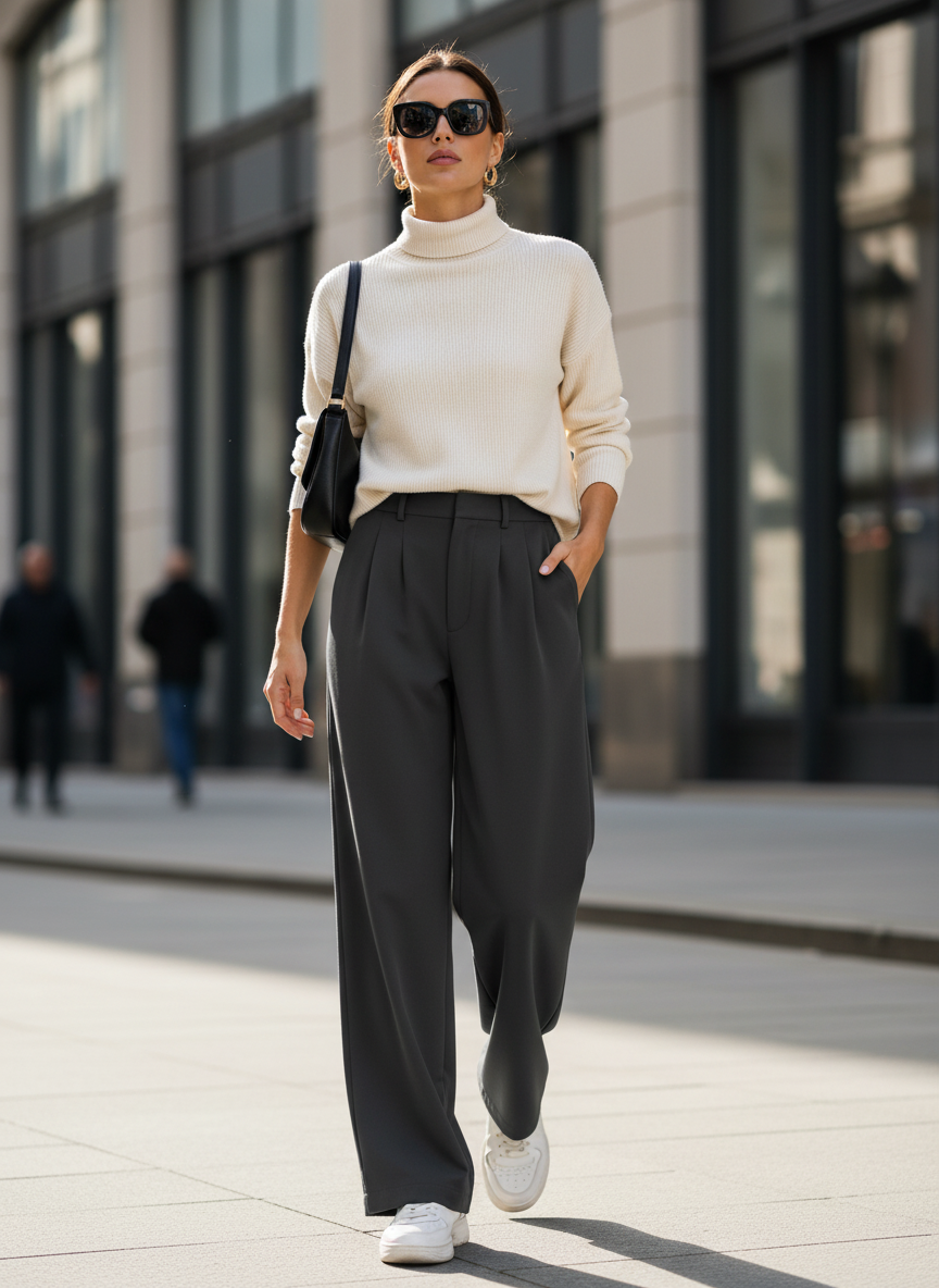 High-Waist Wide-Leg Trousers for Women