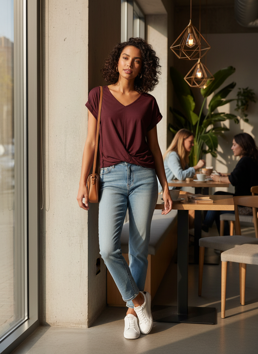 Women's Knot V-Neck T-Shirt